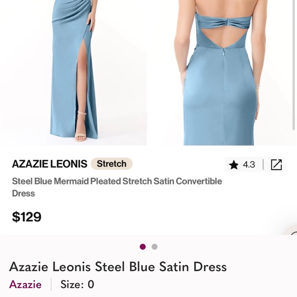 Azazie One Shoulder Blue Satin Dress